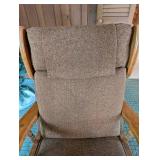 Upholstered Wood-Arm Recliner Chair