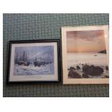 Framed Wildlife & Seascape Prints (Lot of 2)