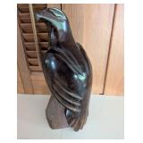 Carved Wooden Eagle Sculpture