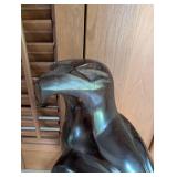 Carved Wooden Eagle Sculpture