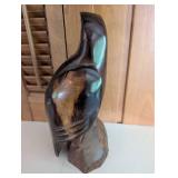 Carved Wooden Eagle Sculpture