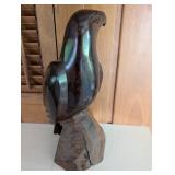 Carved Wooden Eagle Sculpture