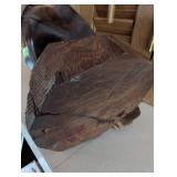 Carved Wooden Eagle Sculpture