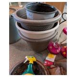 Garden Planters, Hummingbird Feeders & Tools Mixed Lot