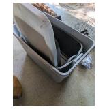 Woven Storage Tote, Wire Basket & Assorted Bins Mixed Lot