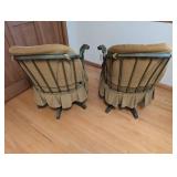 Pair of Upholstered Swivel Chairs
