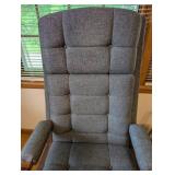 Upholstered Swivel Chair & Rolling Tray Cart
