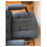 Upholstered Swivel Chair & Rolling Tray Cart