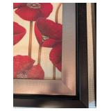 Framed Red Floral Wall Art Pair (Lot of 2)