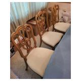 Wood Dining Table With 6 Chairs & Leaves