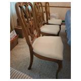 Wood Dining Table With 6 Chairs & Leaves