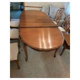 Wood Dining Table With 6 Chairs & Leaves