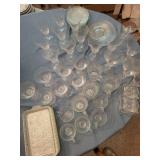 Clear Patterned Glass Serving Assortment Mixed Lot