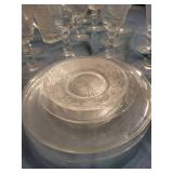 Clear Patterned Glass Serving Assortment Mixed Lot
