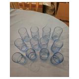 Blue Tinted Drinking Glasses (Lot of 10)