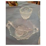 Clear Pressed Glass Dishes & Vanity Pieces Mixed Lot
