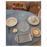 Silverplate Serving Dish & Tray Mixed Lot With Napkin Rings