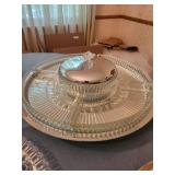 Silverplate Serving Dish & Tray Mixed Lot With Napkin Rings