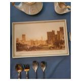 Mixed Brass, China & Silverplate Tableware Lot