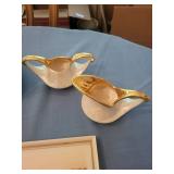 Mixed Brass, China & Silverplate Tableware Lot