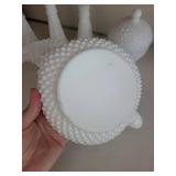 Milk Glass Hobnail Table Decor Mixed Lot