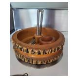 Ellwood Rustiware Wooden nut cracker bowl