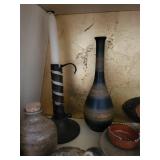 Mixed Lot of Decorative Pottery, Candleholders & Figurines
