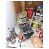Mixed Office Supply Lot in Red Storage Bin