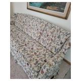 Floral Upholstered Sofa With Matching Fabric Pieces 87 X 27 X 31 in