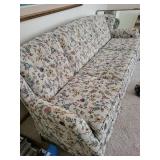 Floral Upholstered Sofa With Matching Fabric Pieces 87 X 27 X 31 in