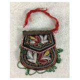 Antique Native American Beaded Bag - Bought on a Train in 1850