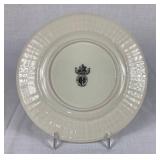 Antique Belleek Neptune Black Mark Pearl Pink Luster 8" Side Plate, 6.5" Side Plate and 7.5" Leaf Plate