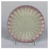 Antique Belleek Neptune Black Mark Pearl Pink Luster 8" Side Plate, 6.5" Side Plate and 7.5" Leaf Plate