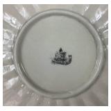 Antique Belleek Neptune Black Mark Pearl Pink Luster 8" Side Plate, 6.5" Side Plate and 7.5" Leaf Plate