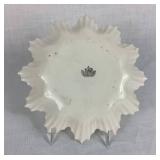 Antique Belleek Neptune Black Mark Pearl Pink Luster 8" Side Plate, 6.5" Side Plate and 7.5" Leaf Plate