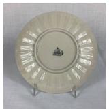 Antique Belleek Neptune Black Mark Pearl Pink Luster 8" Side Plate, 6.5" Side Plate and 7.5" Leaf Plate