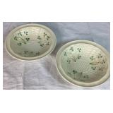 Belleek Classic Shamrock Teapot, Rose Bowl Vase and 6.5" Fruit Dessert Bowls