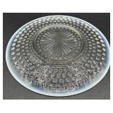 8 Vintage Opalescent 8.5" Hobnail Plates and 10.75" Serving Plate