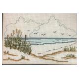 Vintage Alphabet and "Footprints" Poem Cross Stitch Artwork