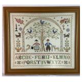 Vintage Alphabet and "Footprints" Poem Cross Stitch Artwork