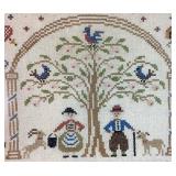 Vintage Alphabet and "Footprints" Poem Cross Stitch Artwork