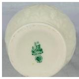 Belleek Bundle of Yellow Luster & Cream Lily of the Valley Plateau Bowl 5.5" W , 7" Grapevine Vase, Ivy & Berries Yellow Luster Pitcher 6" H and 4" Boat of Waves Salt Boat