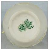 Belleek Bundle of Yellow Luster & Cream Lily of the Valley Plateau Bowl 5.5" W , 7" Grapevine Vase, Ivy & Berries Yellow Luster Pitcher 6" H and 4" Boat of Waves Salt Boat