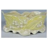 Belleek Bundle of Yellow Luster & Cream Lily of the Valley Plateau Bowl 5.5" W , 7" Grapevine Vase, Ivy & Berries Yellow Luster Pitcher 6" H and 4" Boat of Waves Salt Boat
