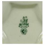 Belleek 7" and 10" Nile Polcelain Vases with Calla Lily and Leaf Motifs plus Cream Celtic Lace Embossed Vase