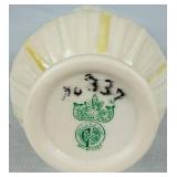 Belleek 7" and 10" Nile Polcelain Vases with Calla Lily and Leaf Motifs plus Cream Celtic Lace Embossed Vase