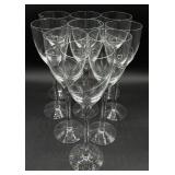Kosta Boda Hand Blown Crystal "Line" White Wine Glasses - Set of 9