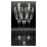 Kosta Boda Hand Blown Crystal "Line" White Wine Glasses - Set of 9