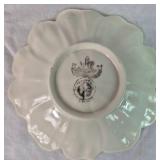 Vintage Belleek Porcelain Irish Cottage Butter/Cheese Dish, Lustre Flower Head 5" Dish & 6" Heart Shaped Leaf Dish