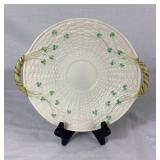 Belleek Classic Shamrock Basketweave  Bread & Butter Plate, 7" Side Plate, 10" Dinner Plate, 9" Harp Shamrock Serving Plate